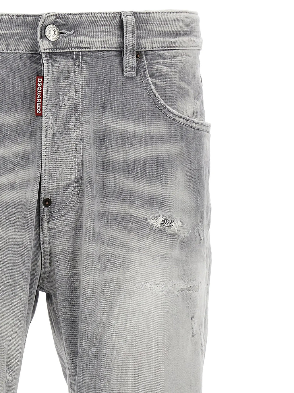 Dsquared² Gray Cotton Straight-Leg Jeans