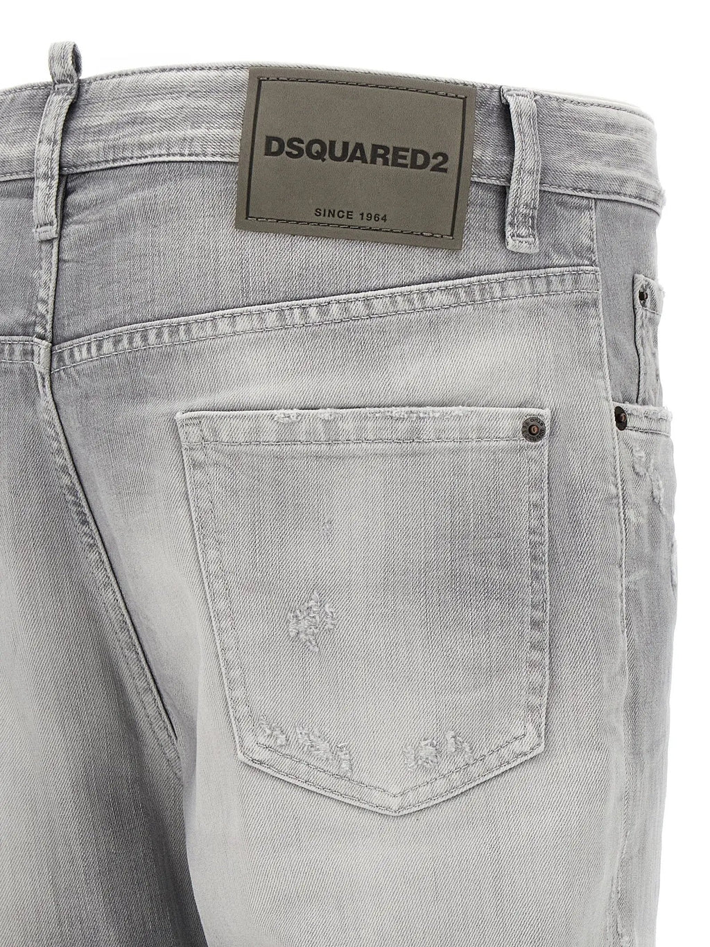 Dsquared² Gray Cotton Straight-Leg Jeans