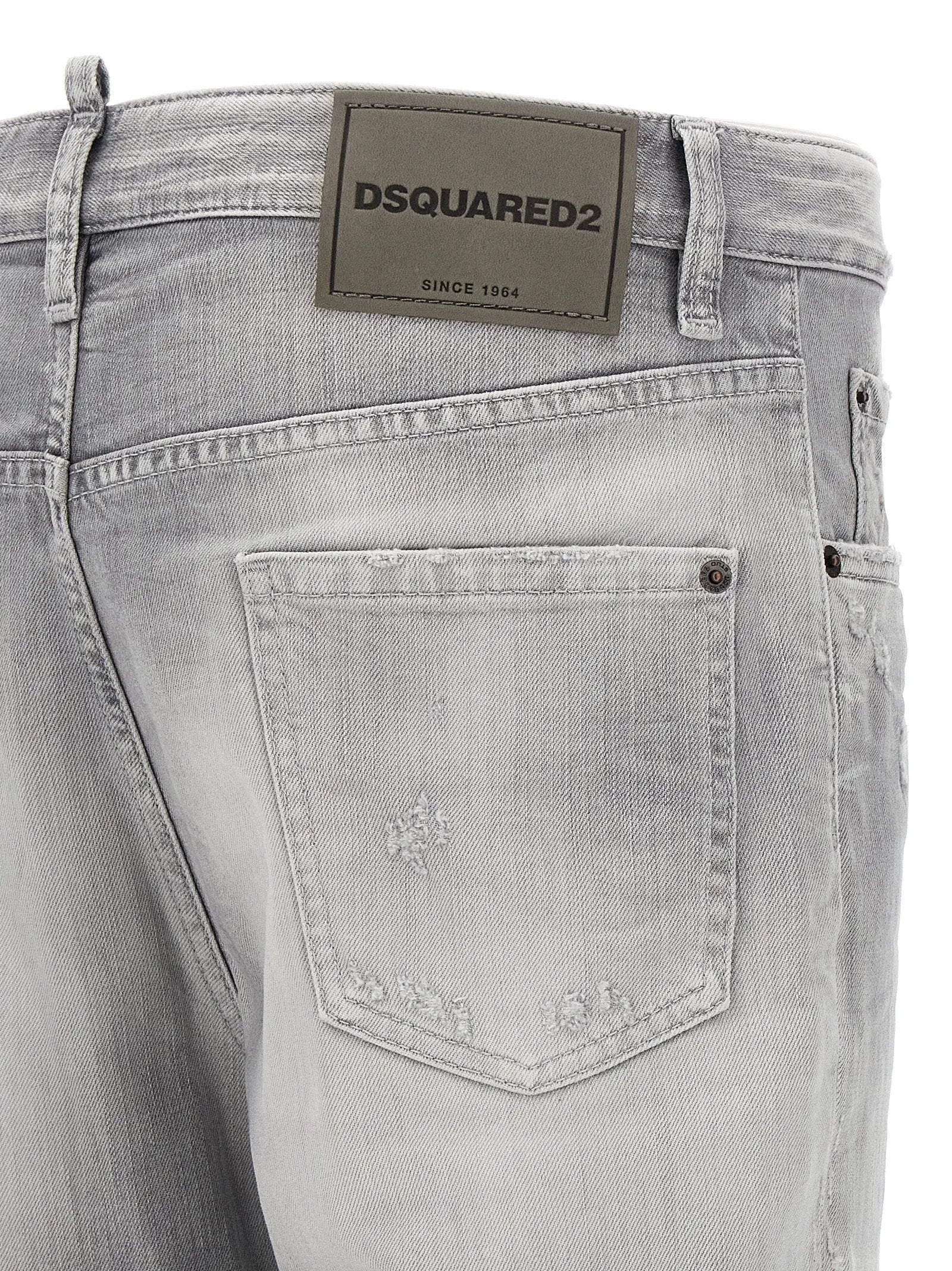 Dsquared² Gray Cotton Straight-Leg Jeans