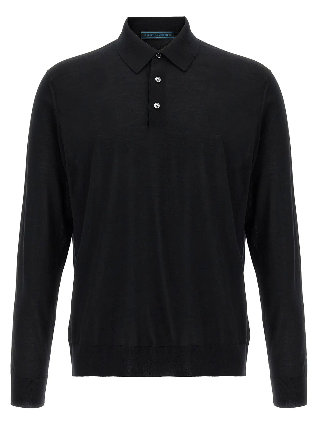 Kiton Black Wool Polo Shirt