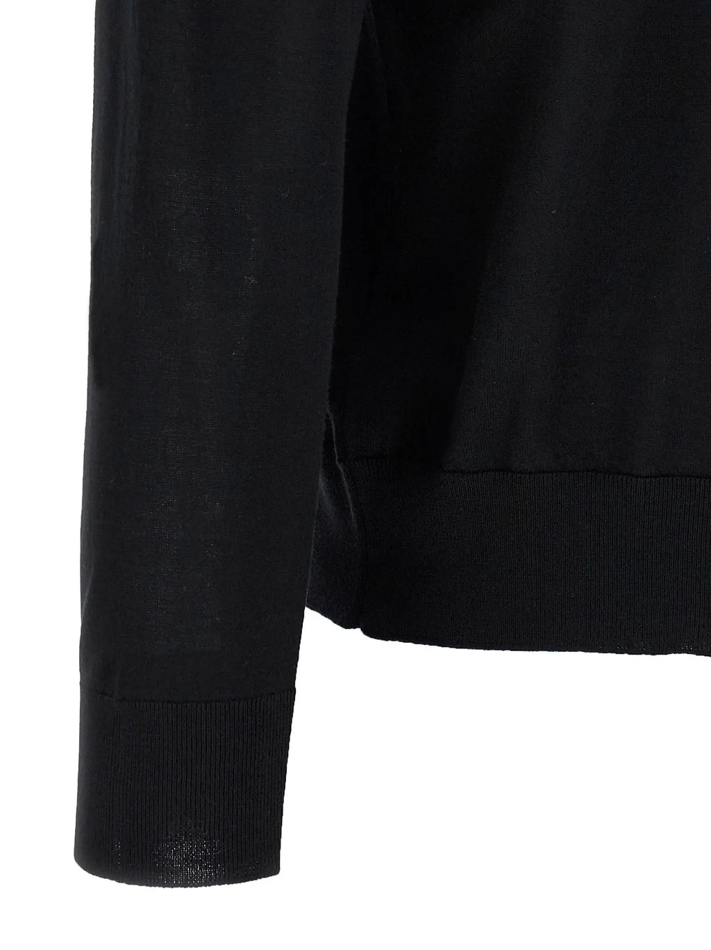 Kiton Black Wool Polo Shirt