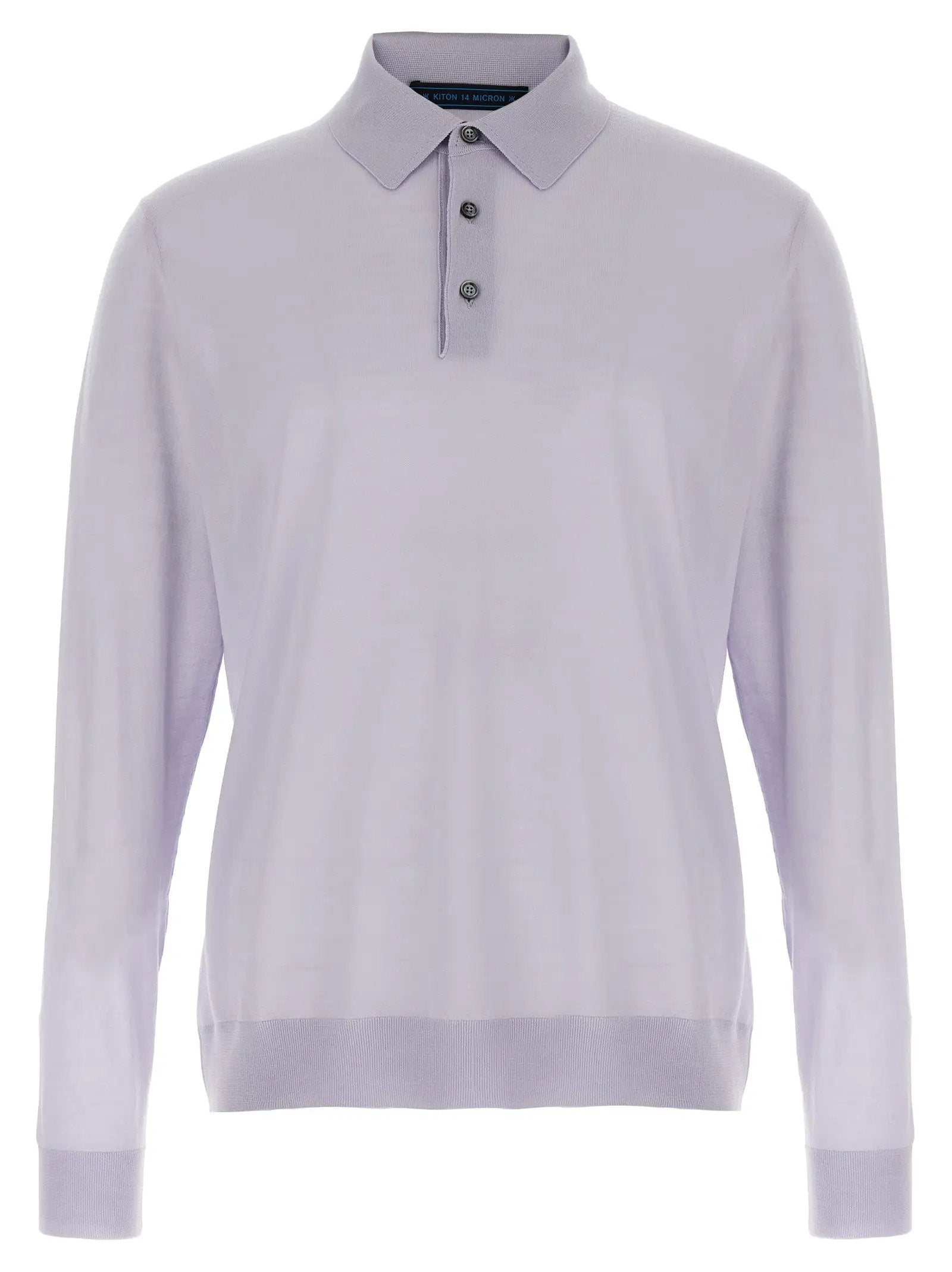 Kiton Blue Wool Polo Shirt