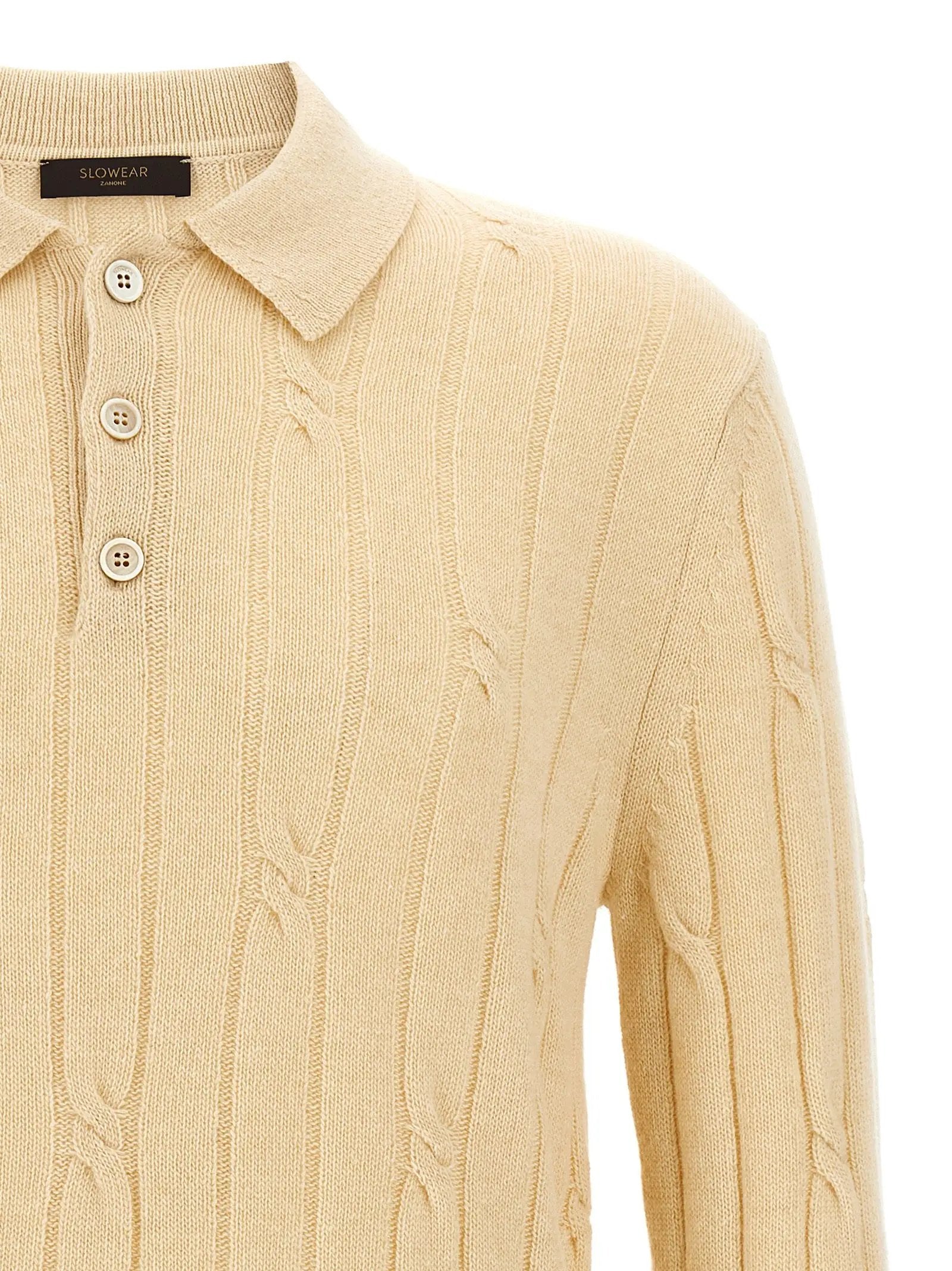 ZANONE Beige Virgin Wool Polo Shirt