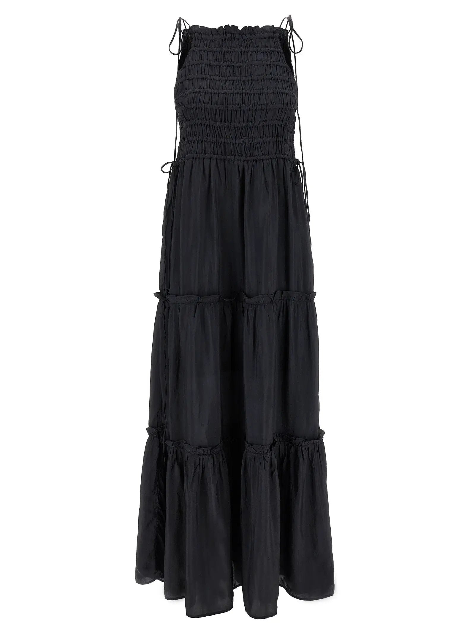 Ganni Gray Viscose Long Dress