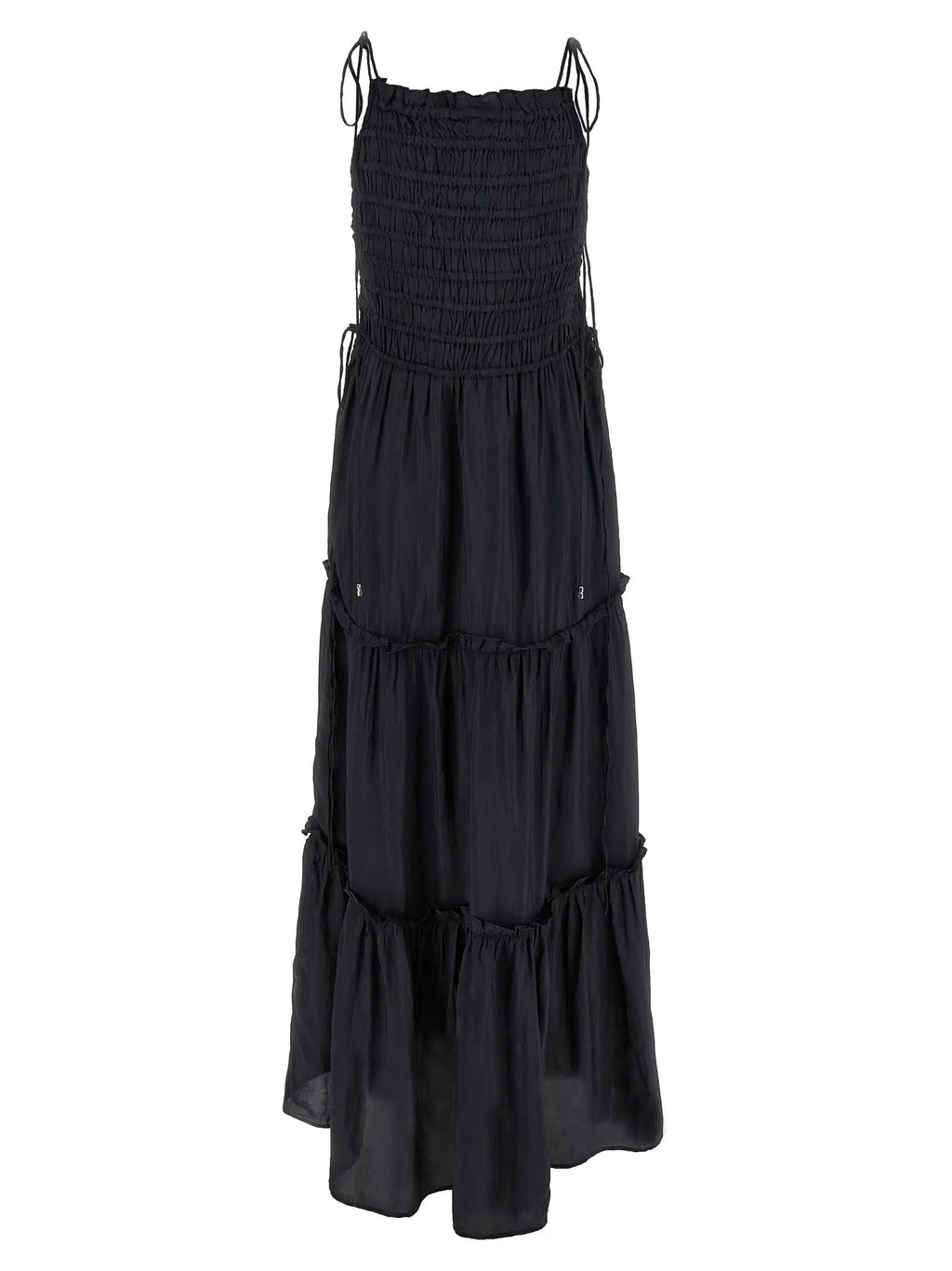 Ganni Gray Viscose Long Dress