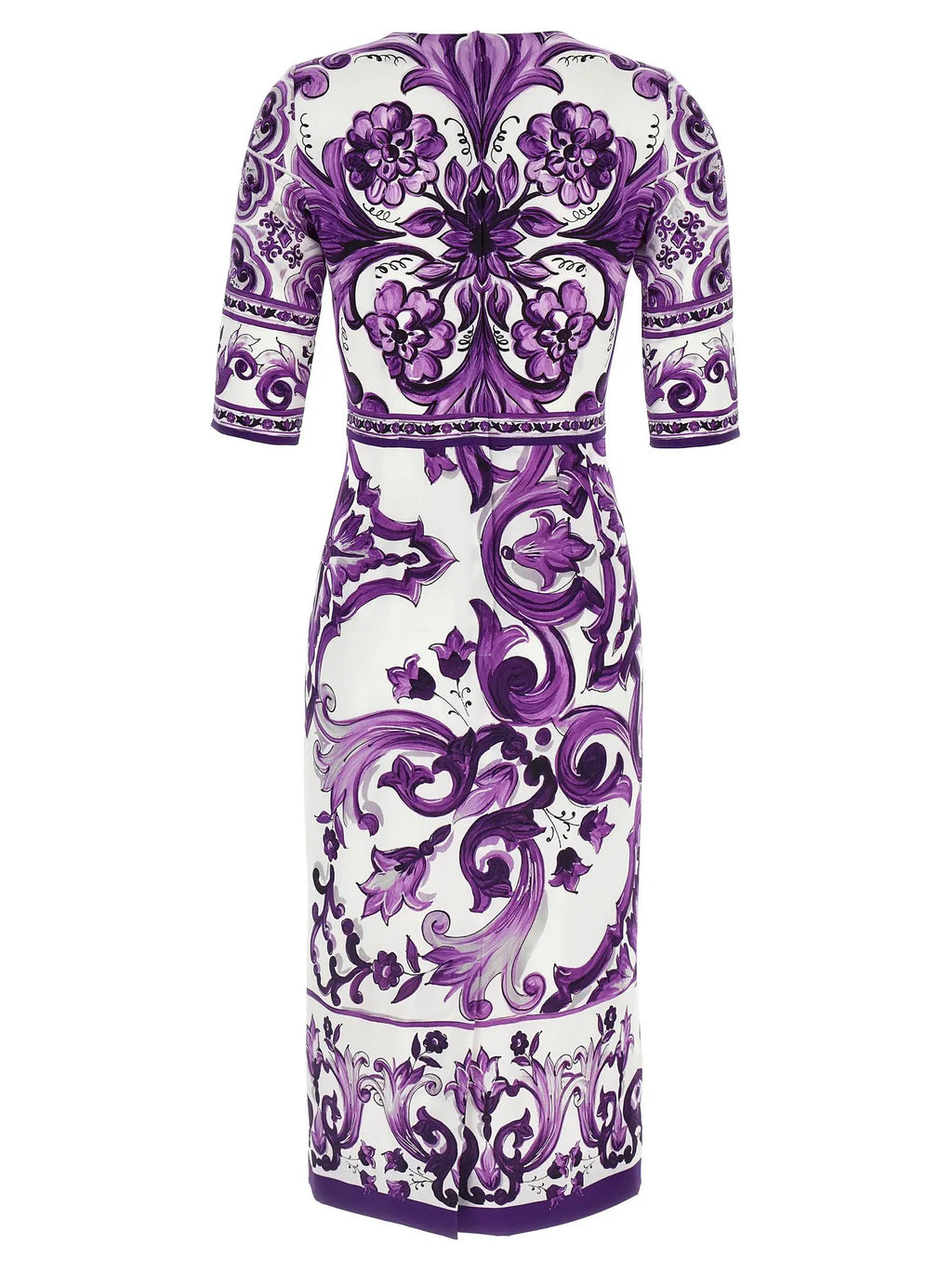 Robe midi en soie violette Dolce & Gabbana