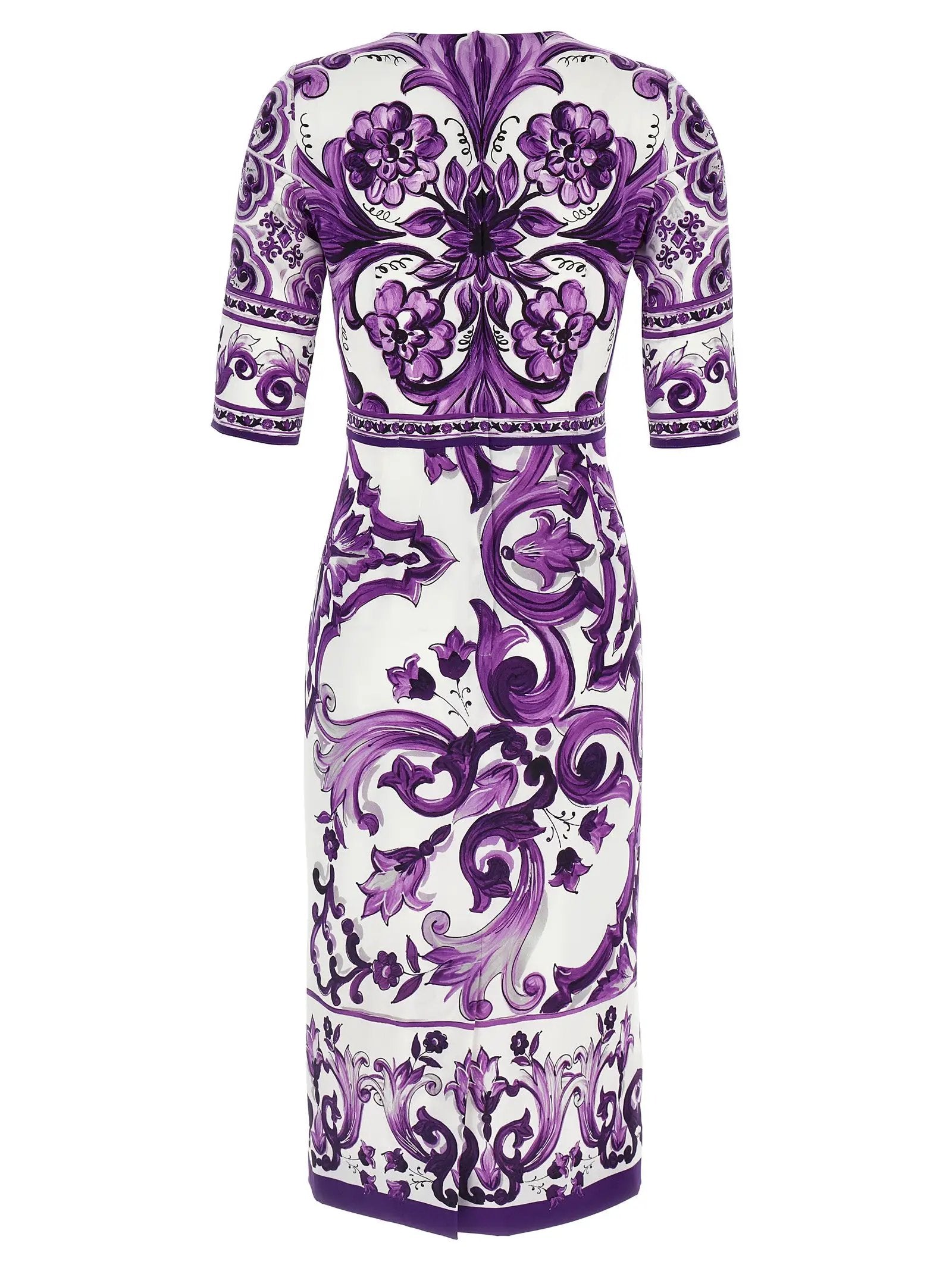Robe midi en soie violette Dolce & Gabbana