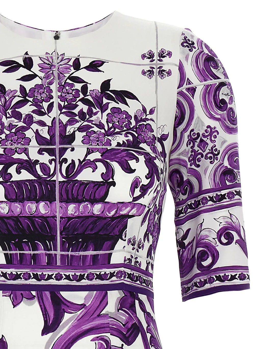 Robe midi en soie violette Dolce & Gabbana