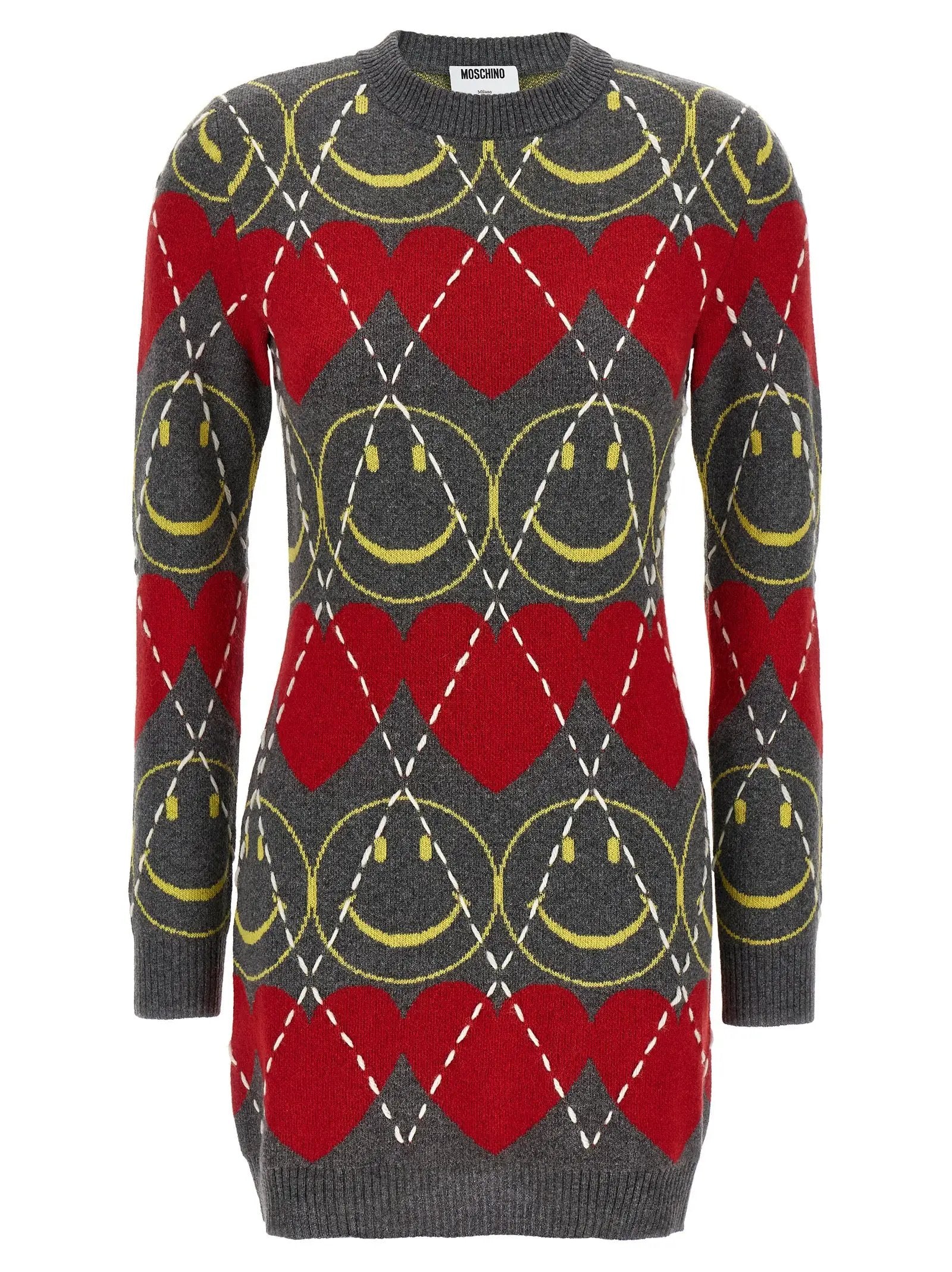 Moschino Multicolor Wool Short Dress