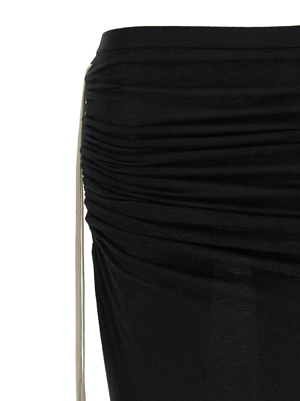 Rick Owens Black Wool Mini Skirt
