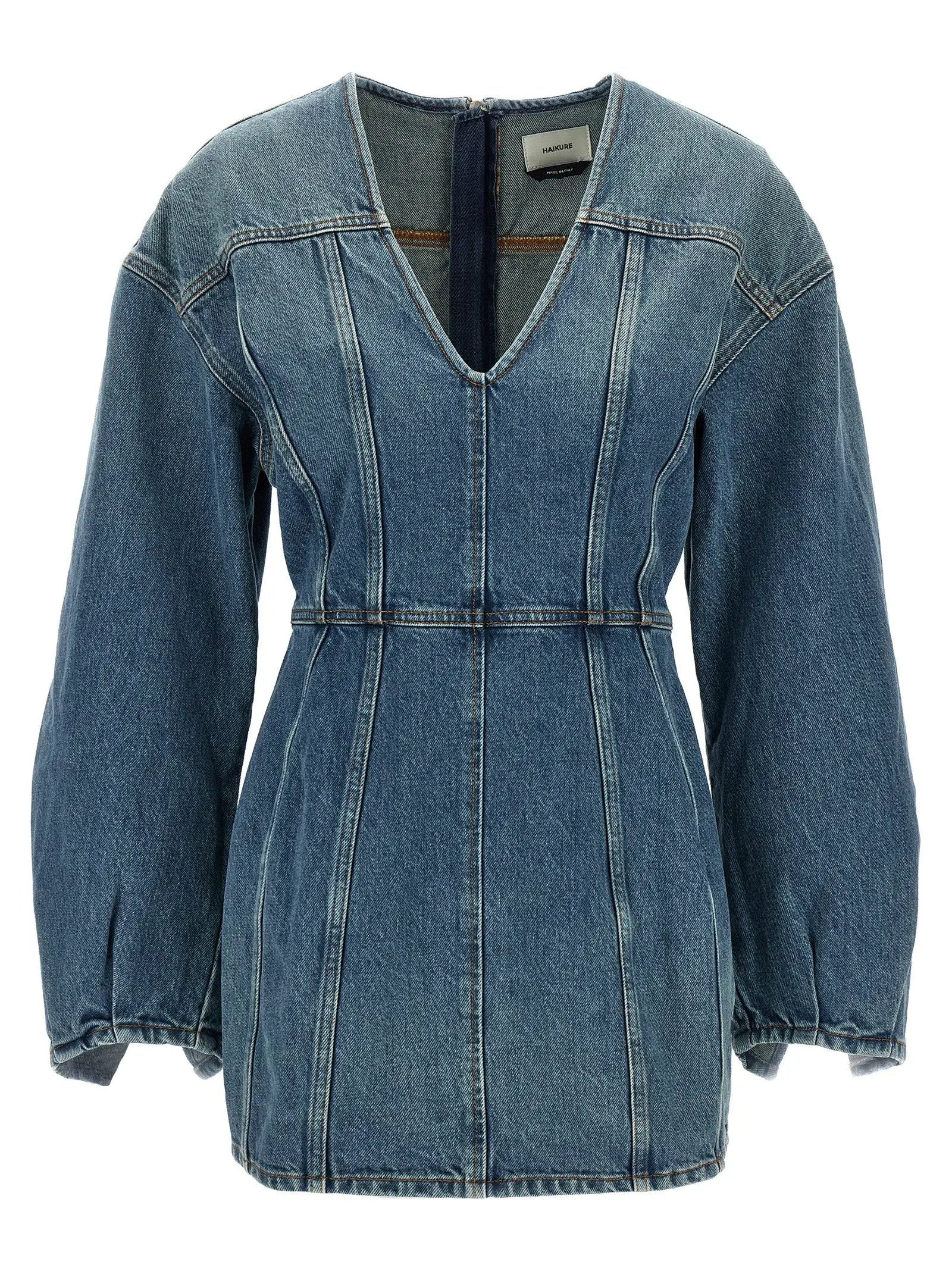 Haikure Blue Cotton Short Dress
