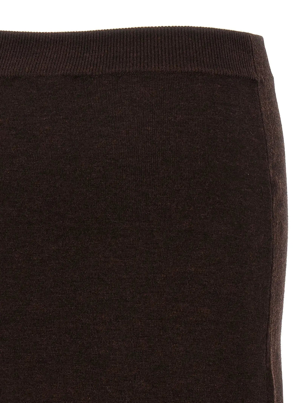 Victoria Beckham Brown Wool Midi Skirt