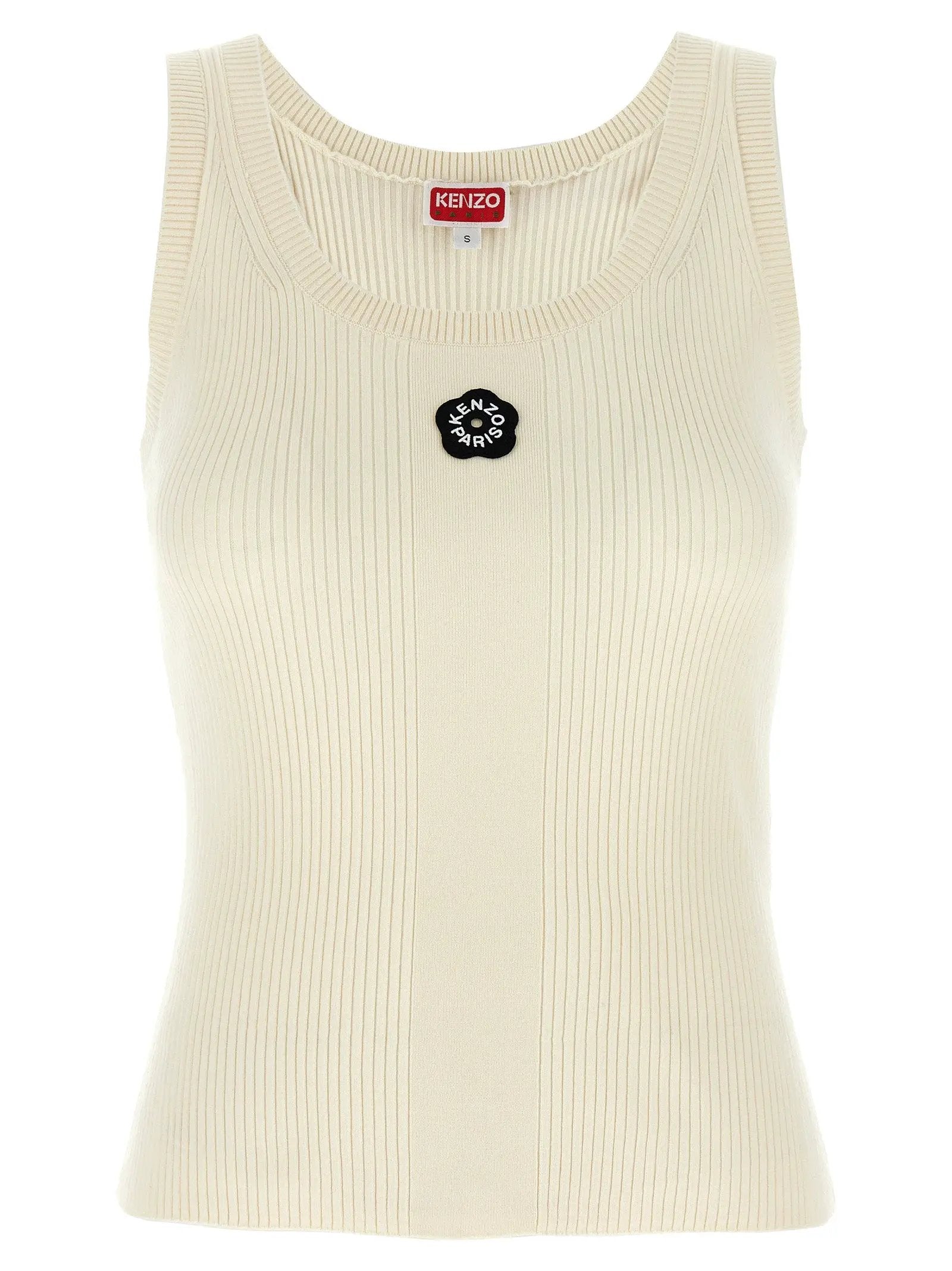 Kenzo White Viscose Sleeveles T-Shirt