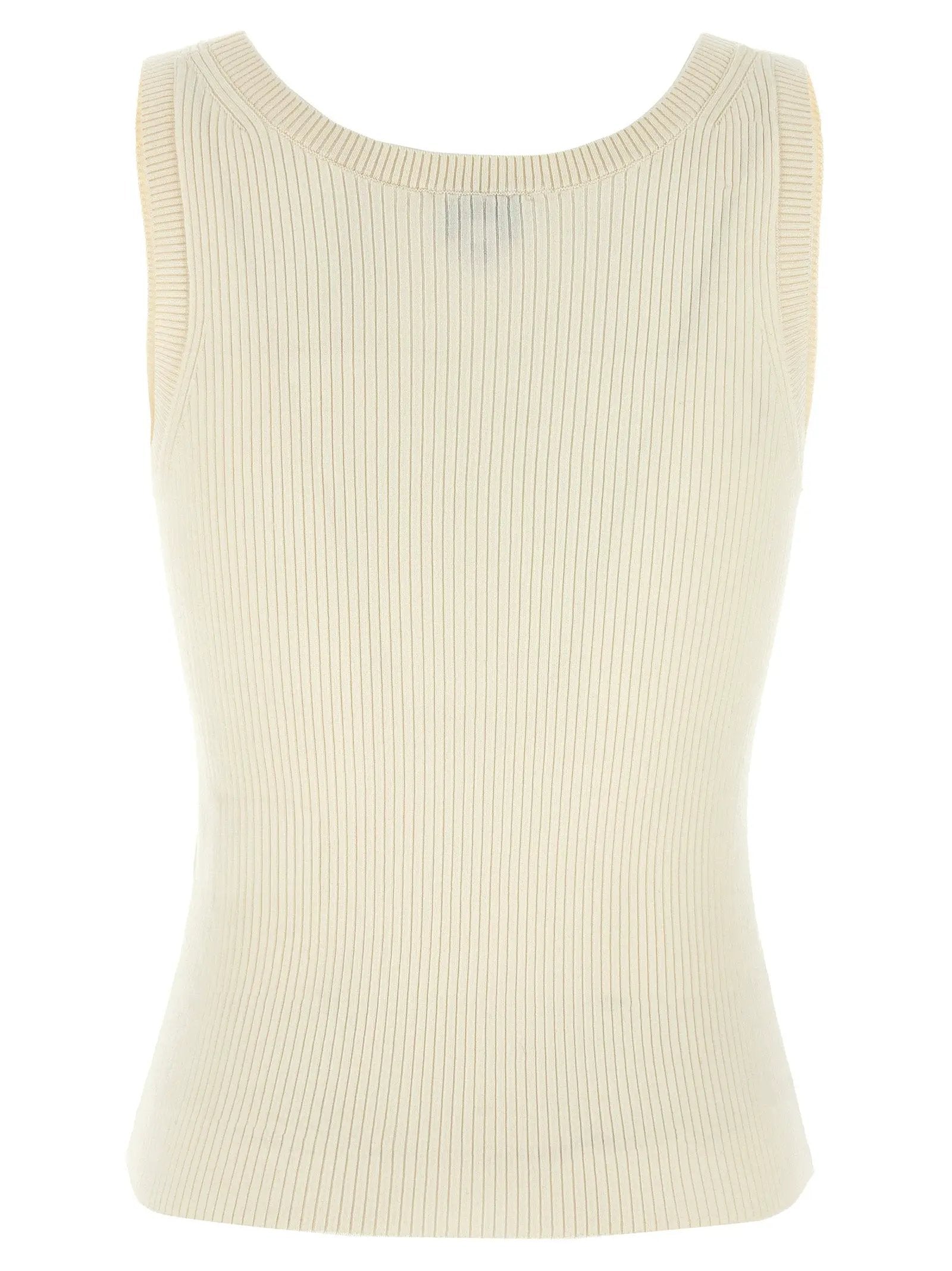Kenzo White Viscose Sleeveles T-Shirt