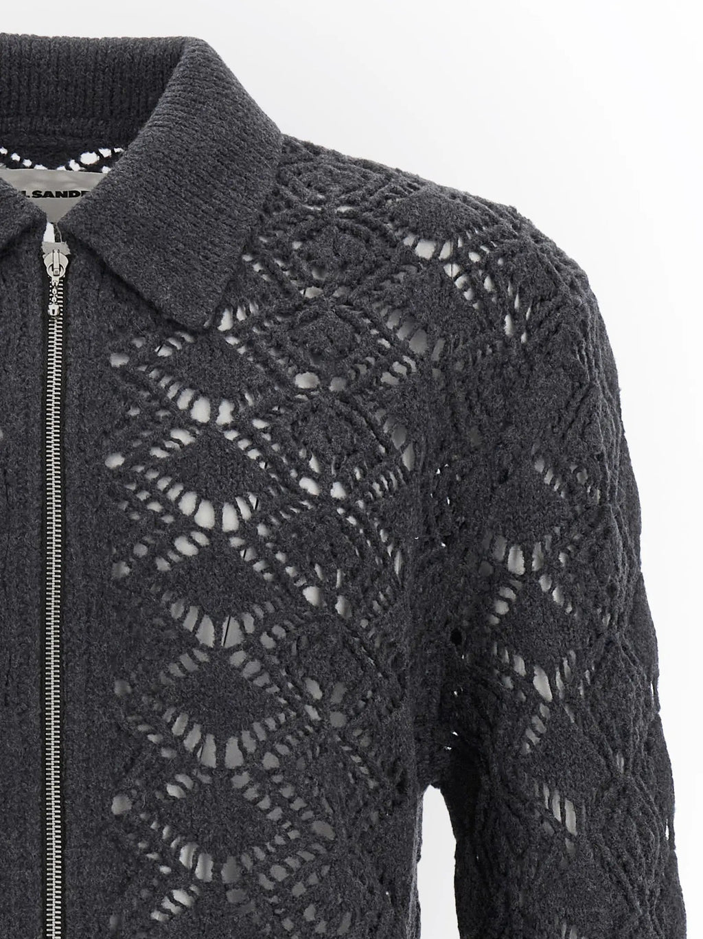 Jil Sander Gray Virgin Wool Cardigan