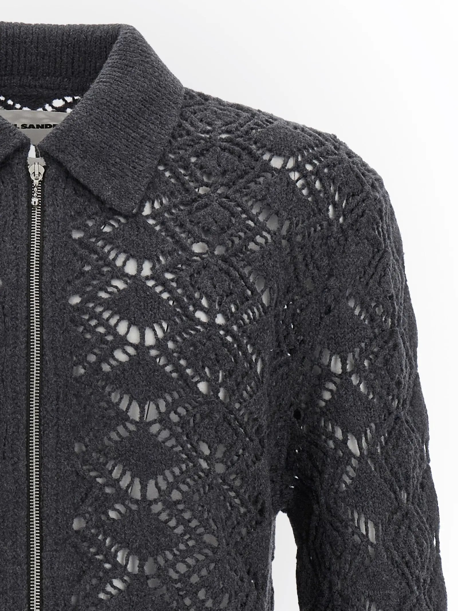 Jil Sander Gray Virgin Wool Cardigan