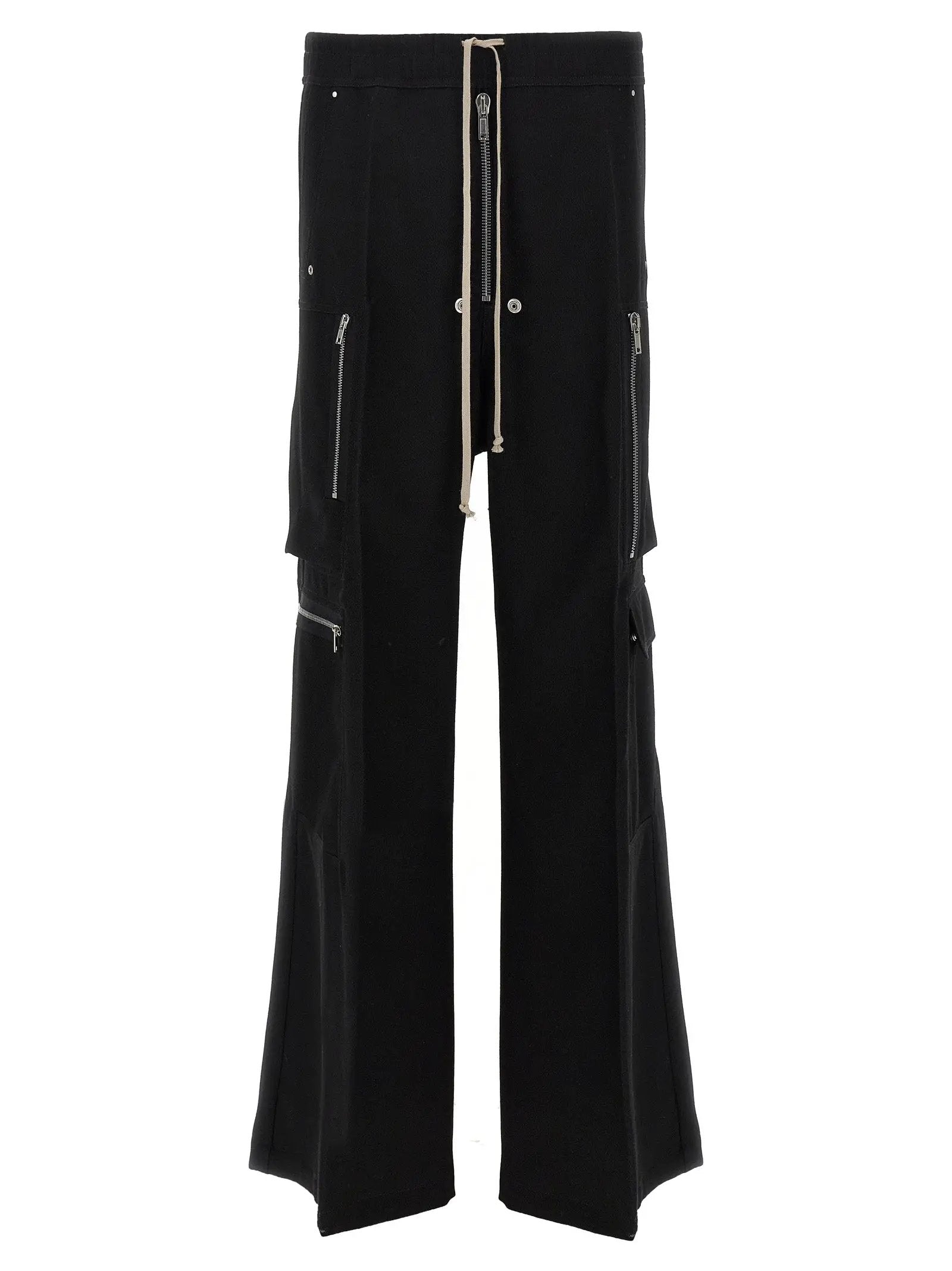 Rick Owens Black Wool Cargo Pants