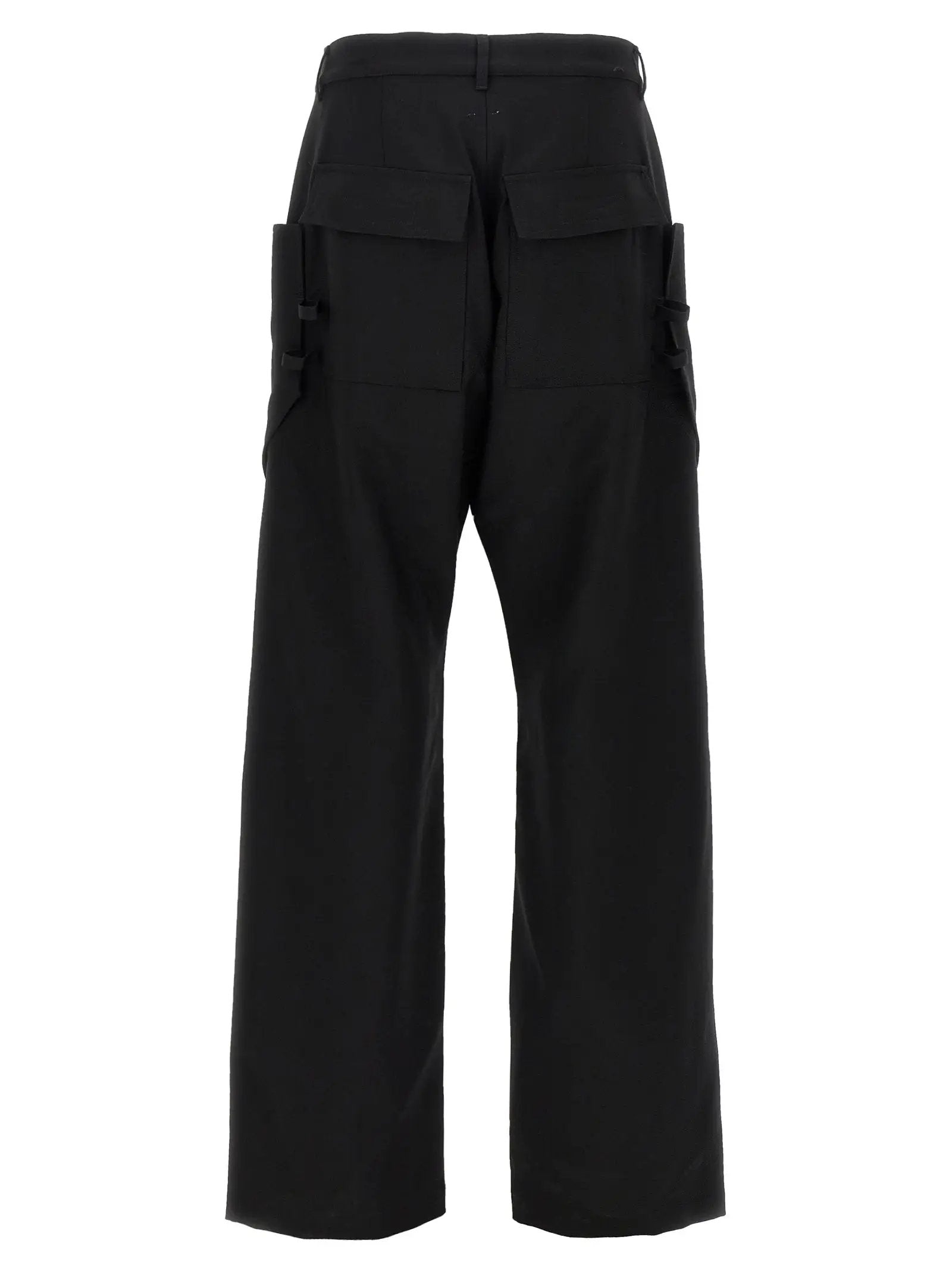 Rick Owens Black Virgin Wool Cargo Pants