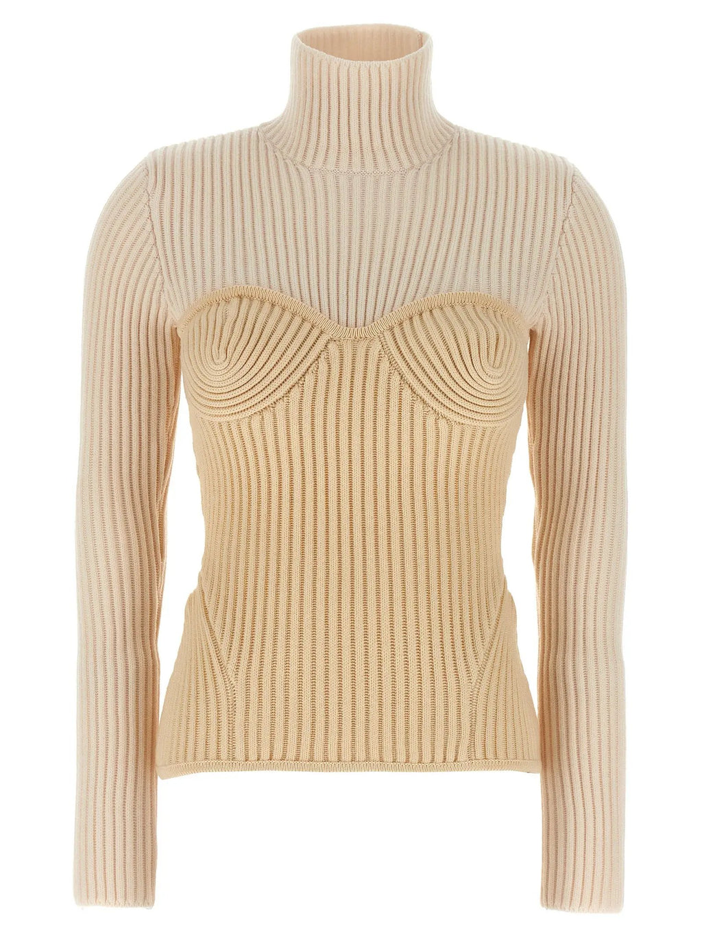 Jean Paul Gaultier Jean Paul Gaultier Beige Merino Wool Cardigan