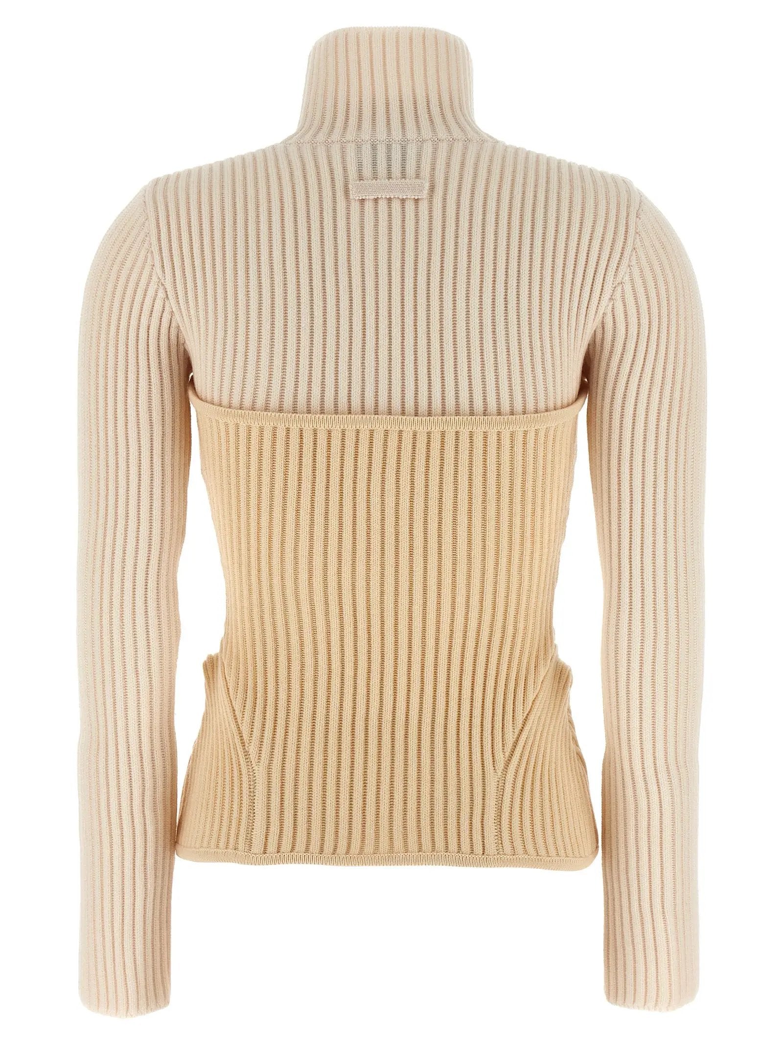 Jean Paul Gaultier Jean Paul Gaultier Beige Merino Wool Cardigan