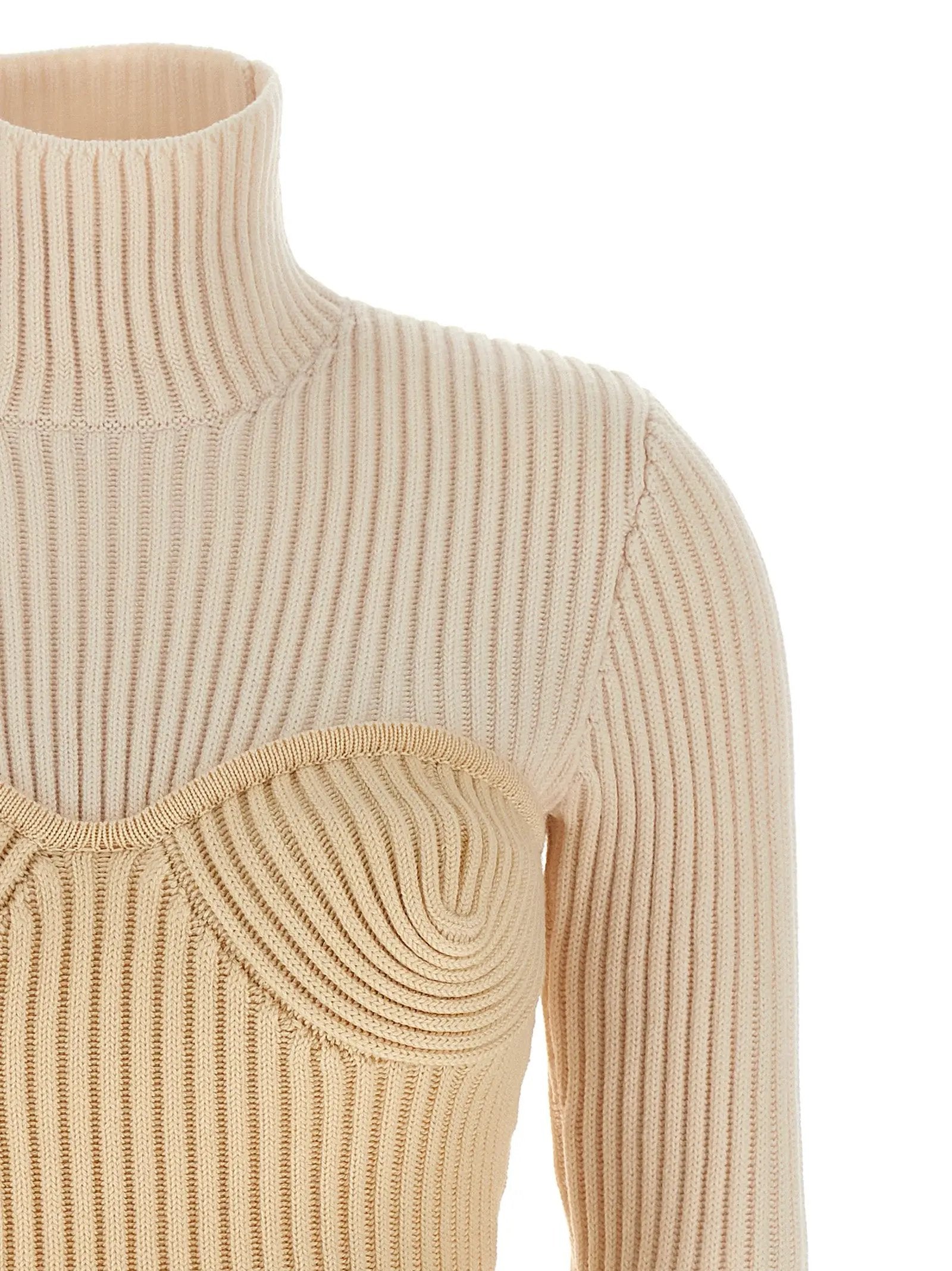 Jean Paul Gaultier Jean Paul Gaultier Beige Merino Wool Cardigan