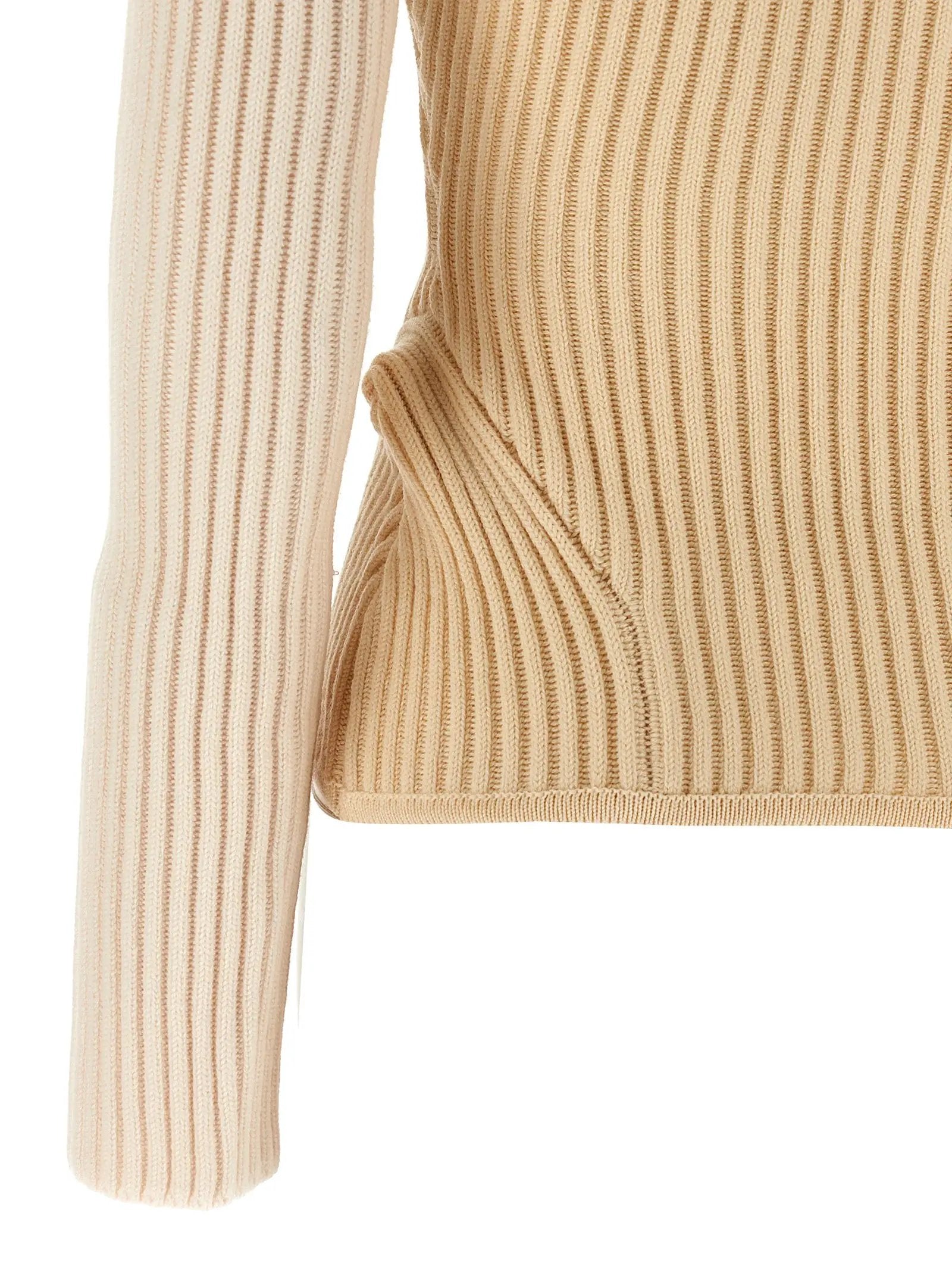 Jean Paul Gaultier Jean Paul Gaultier Beige Merino Wool Cardigan