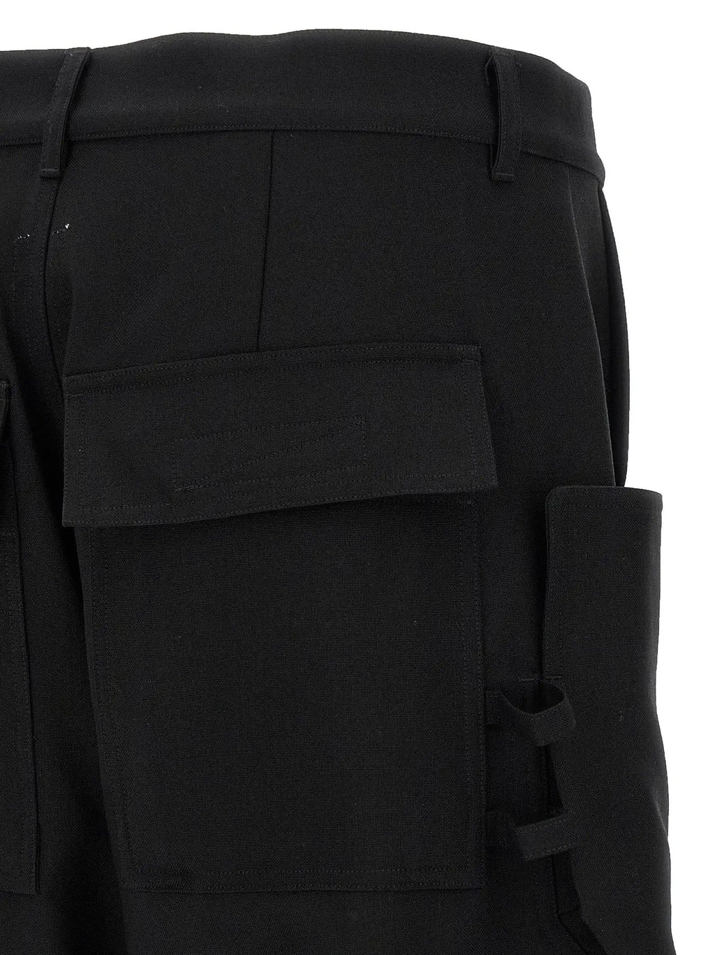 Rick Owens Black Virgin Wool Cargo Pants
