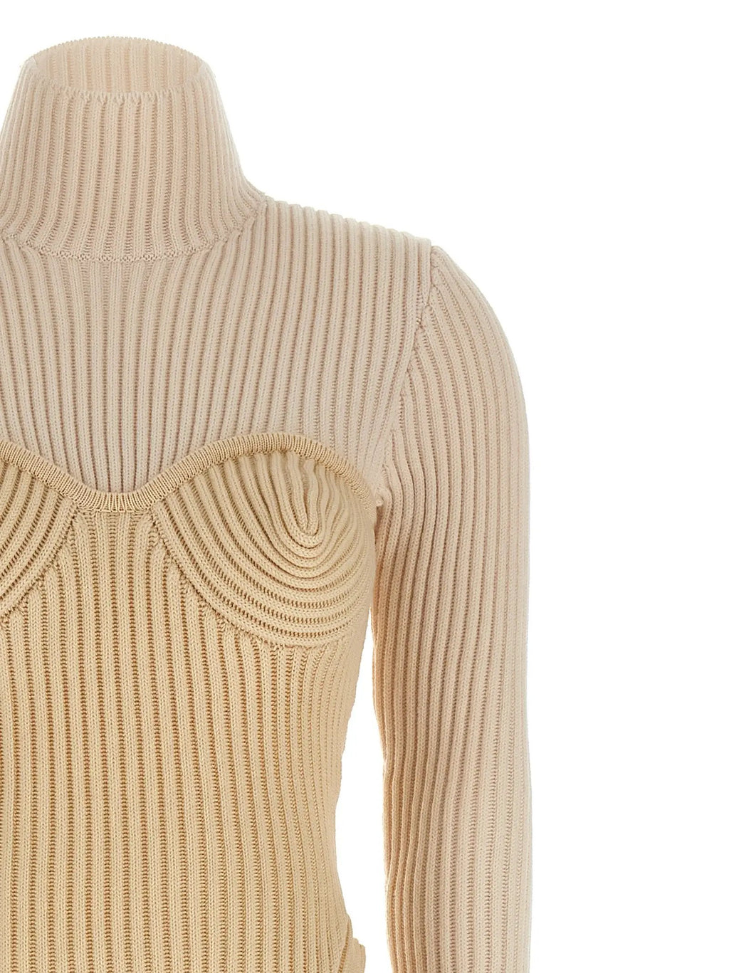 Jean Paul Gaultier Jean Paul Gaultier Beige Merino Wool Long Dress