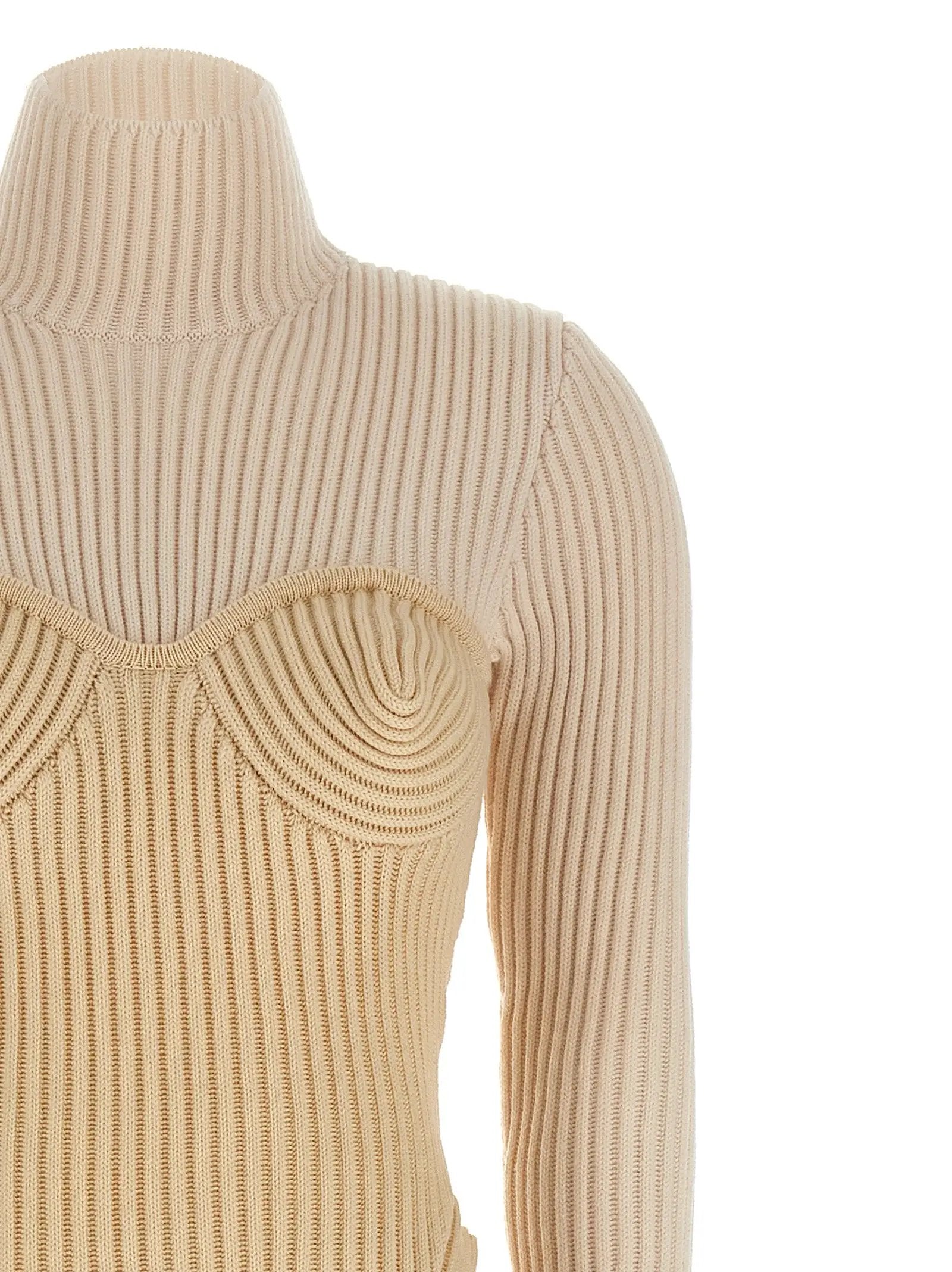 Jean Paul Gaultier Jean Paul Gaultier Beige Merino Wool Long Dress