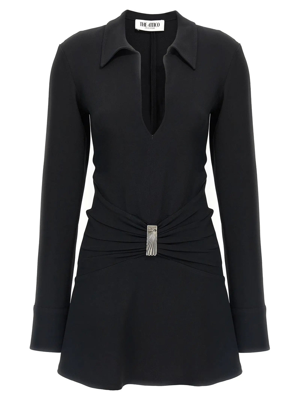 The Attico Black Marabou Short Dress