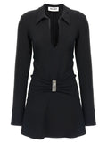 The Attico Black Marabou Short Dress