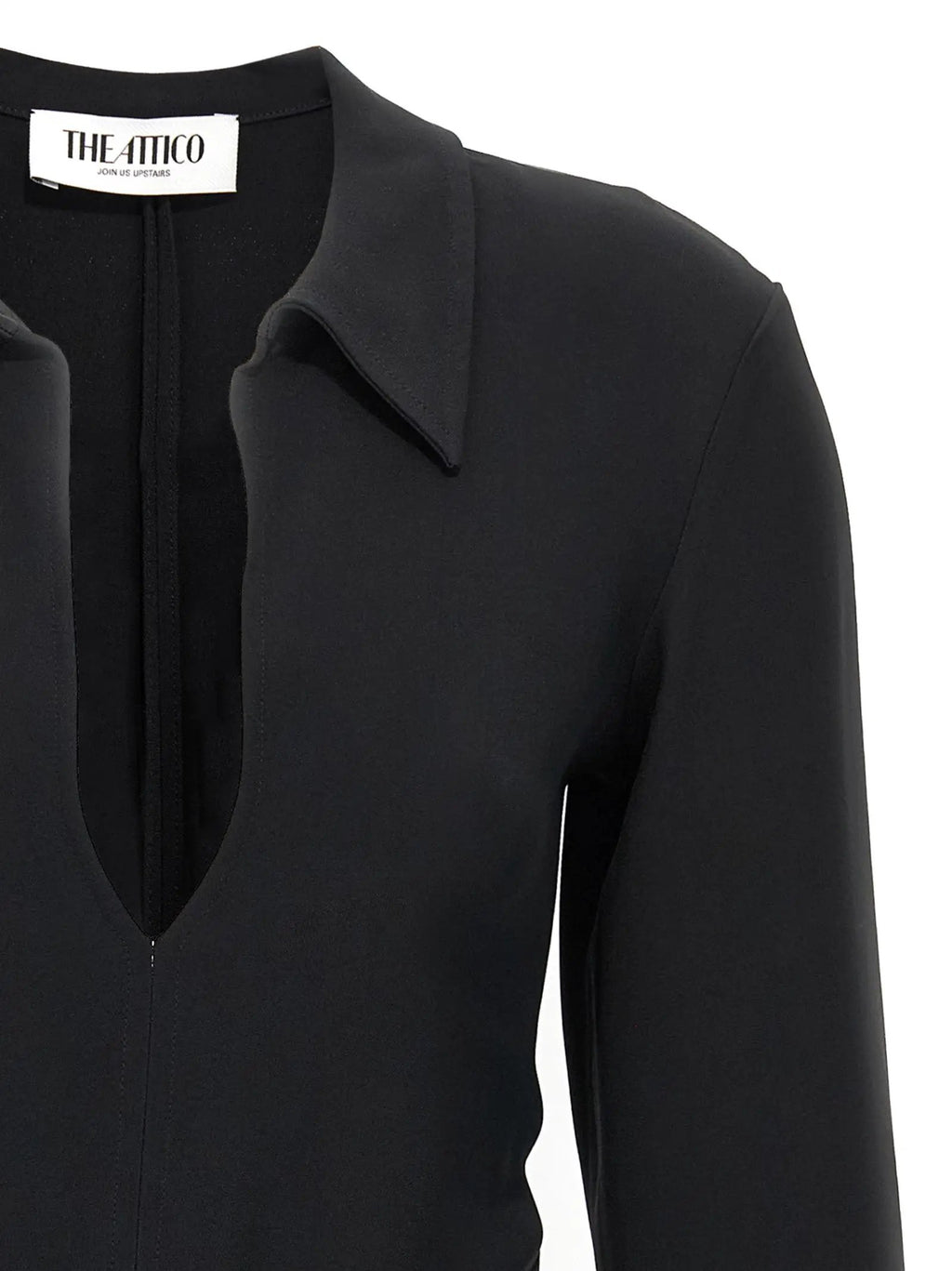The Attico Black Marabou Short Dress