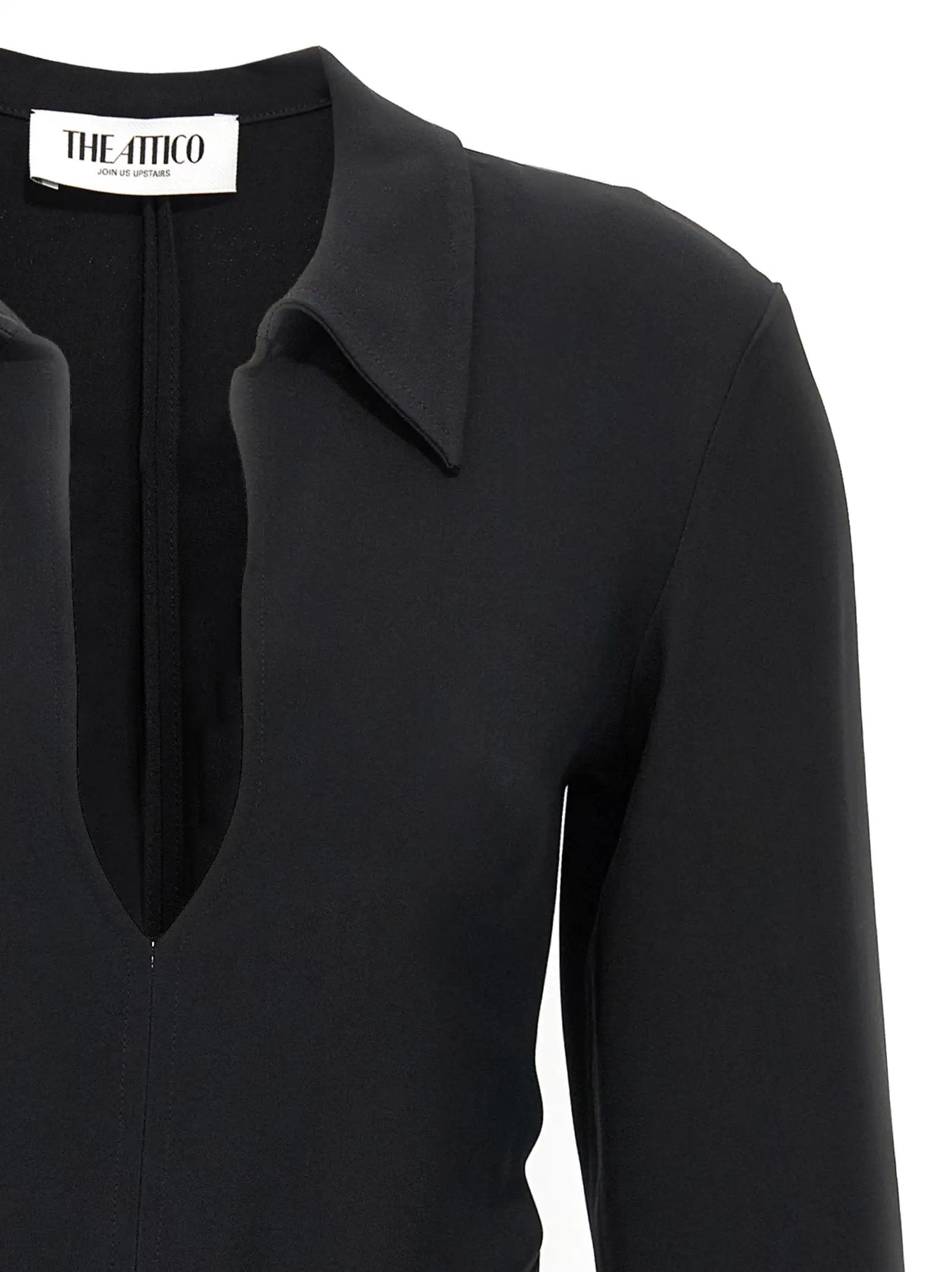 The Attico Black Marabou Short Dress