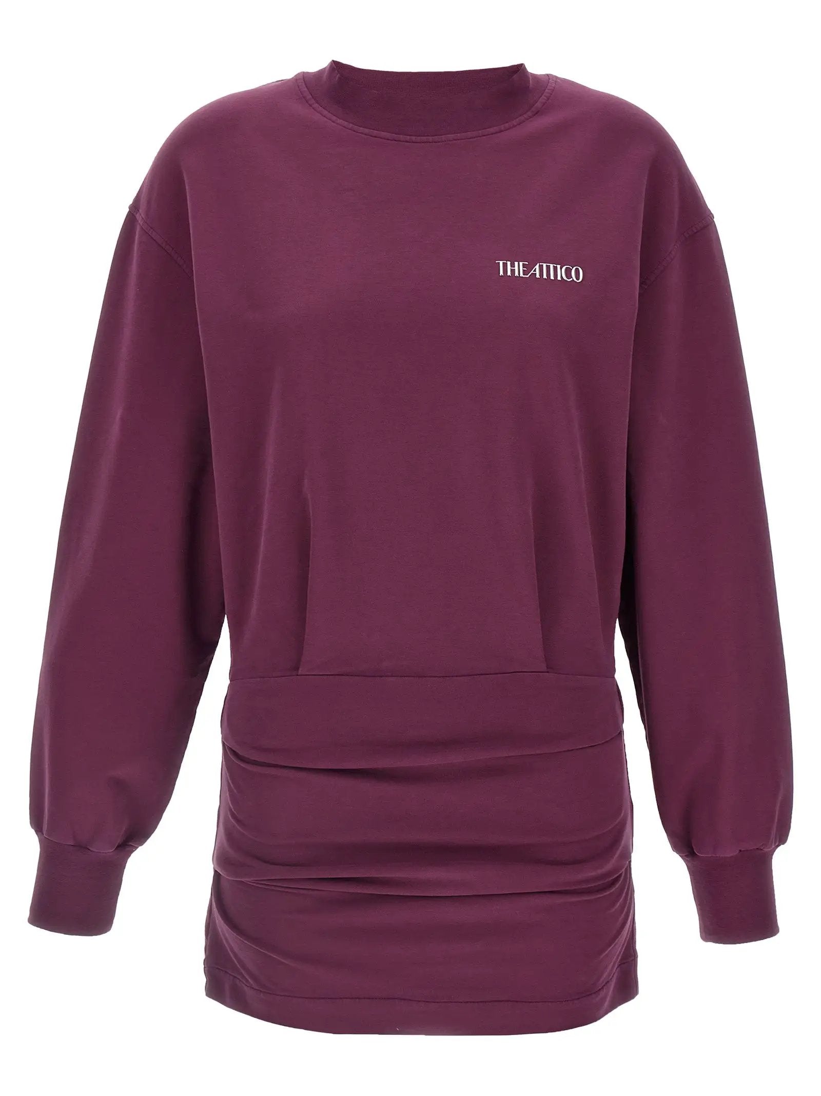 The Attico Bordeaux Cotton Short Dress