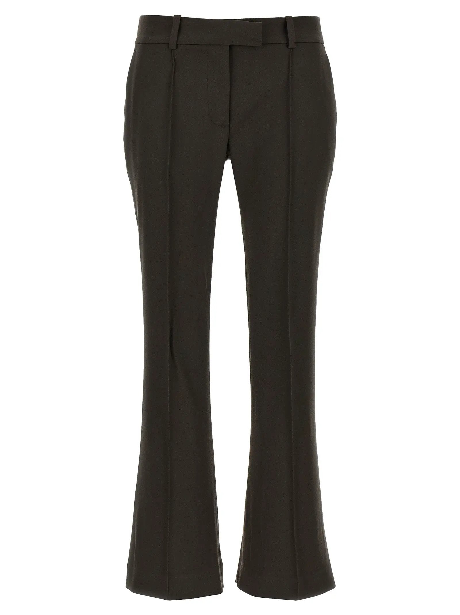 The Attico Brown Virgin Wool Flared Pants