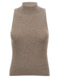 Brunello Cucinelli Brown Cashmere Sleeveles Sweater
