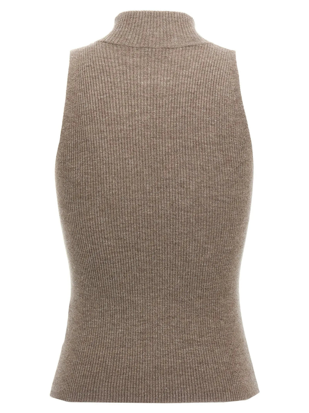 Brunello Cucinelli Brown Cashmere Sleeveles Sweater