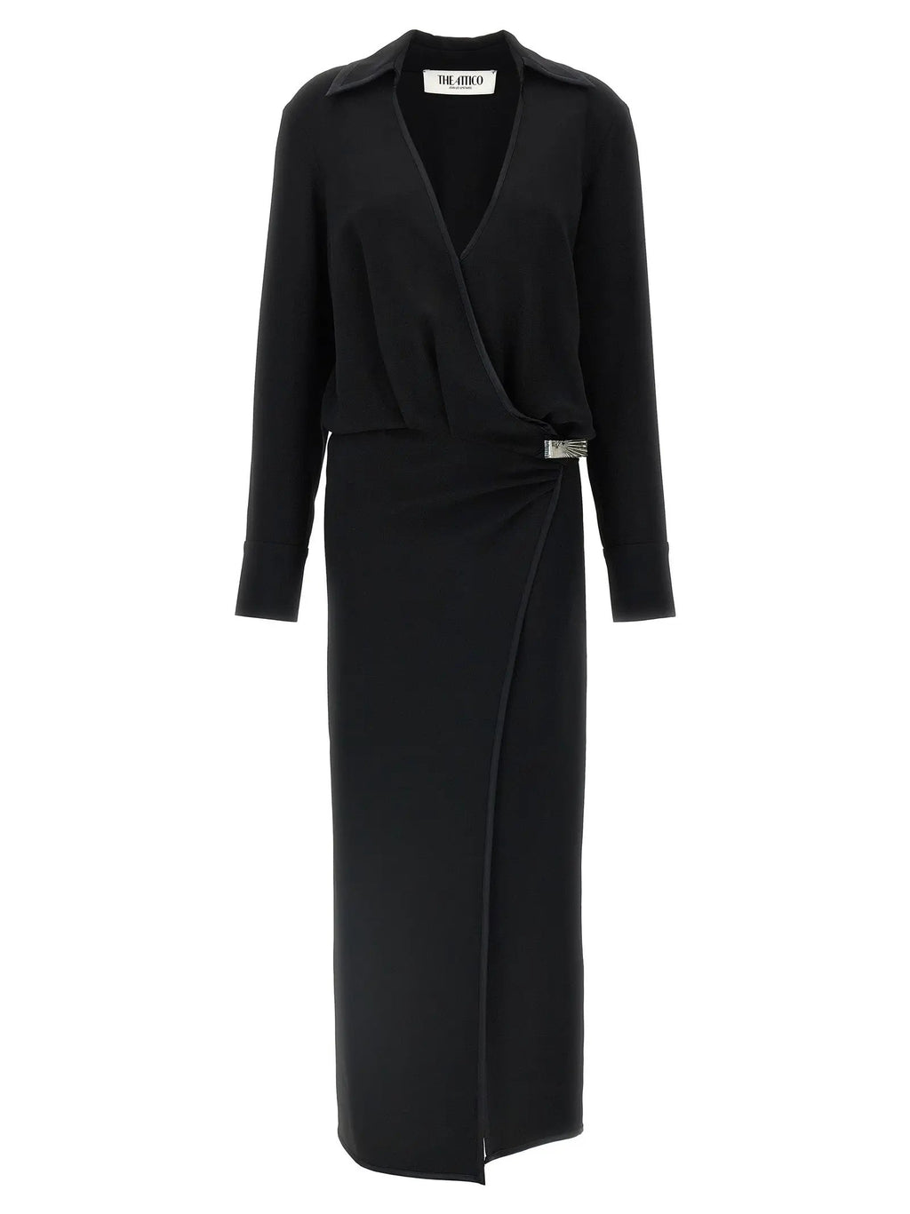 The Attico Black Marabou Midi Dress