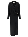 The Attico Black Marabou Midi Dress