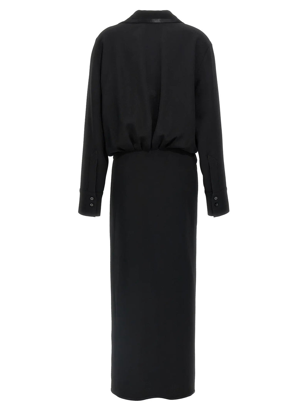 The Attico Black Marabou Midi Dress