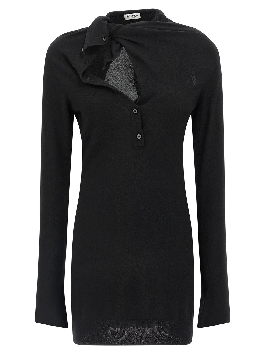 The Attico Black Virgin Wool Short Dress