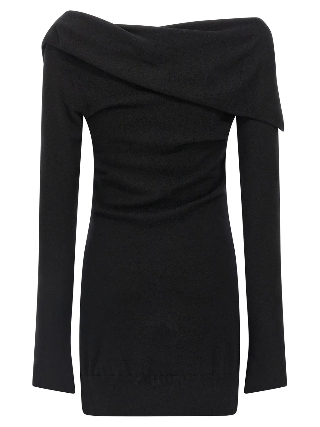 The Attico Black Virgin Wool Short Dress