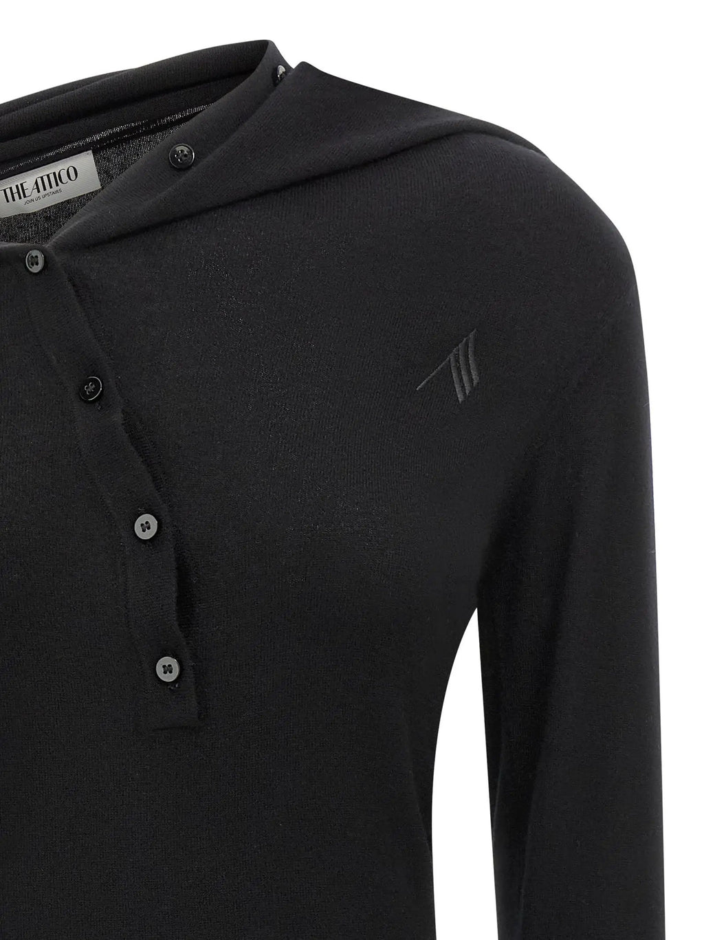 The Attico Black Virgin Wool Short Dress
