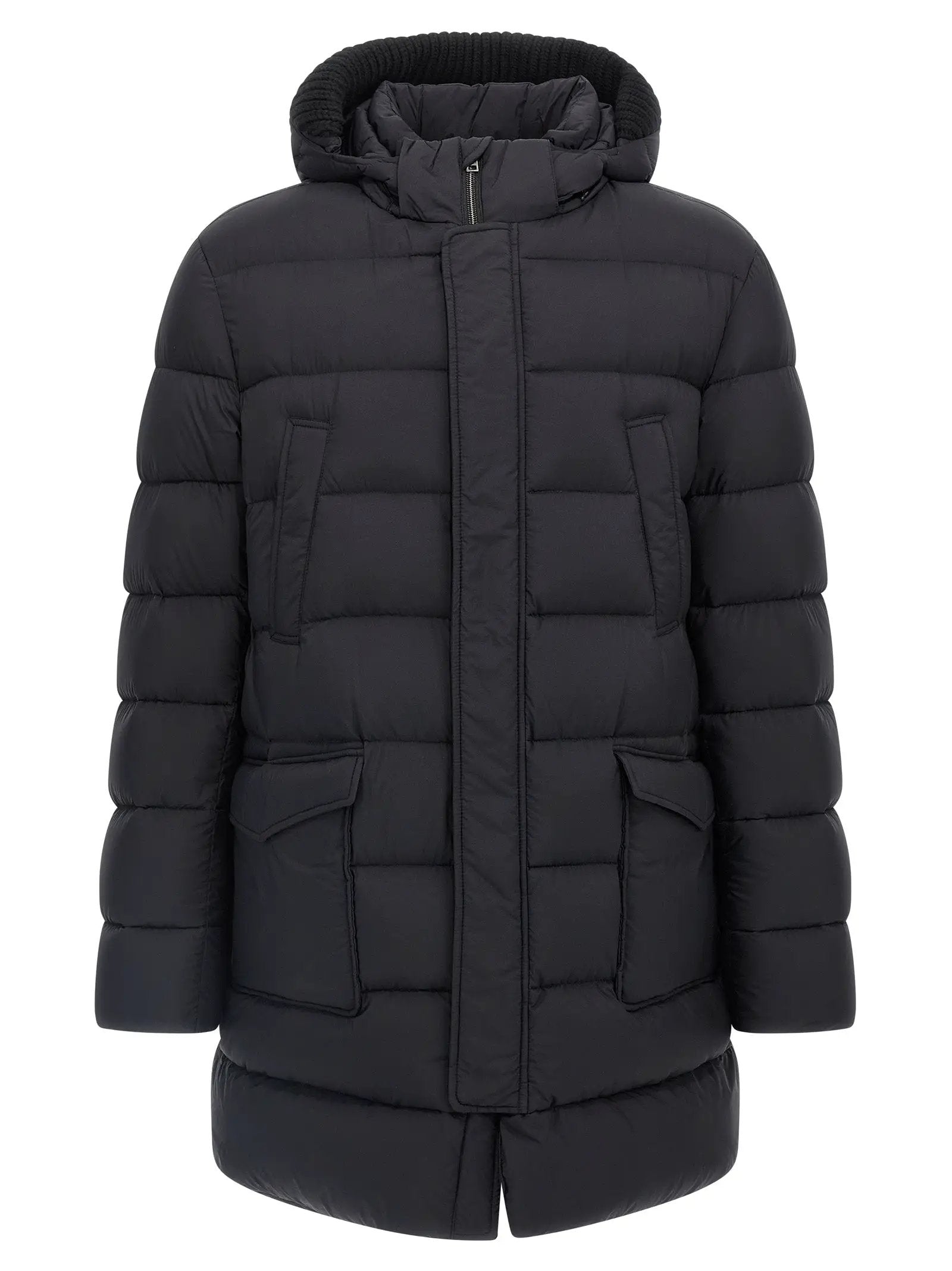 Herno Black Polyamide Coat