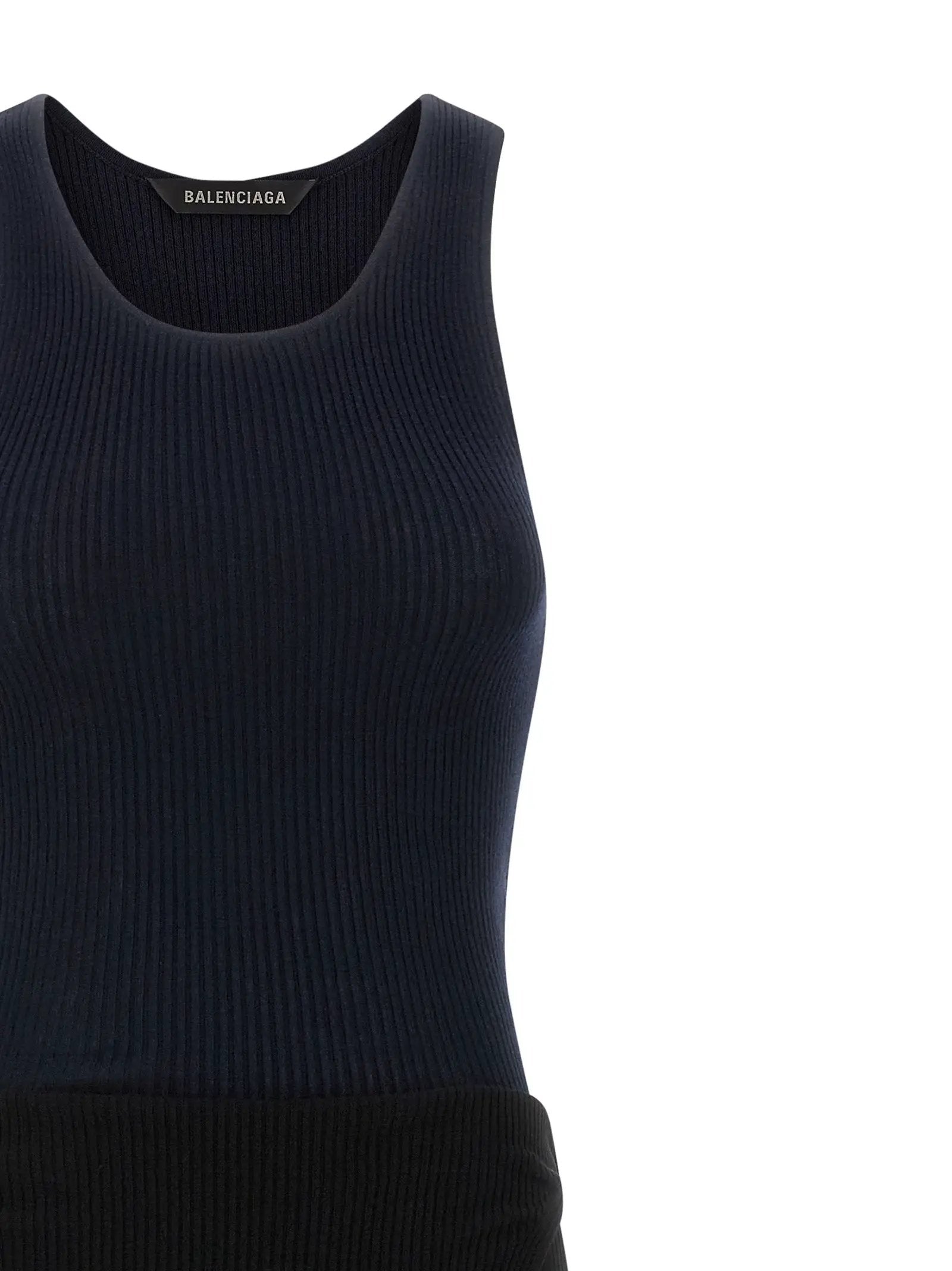 Balenciaga Black Cotton Long Dress