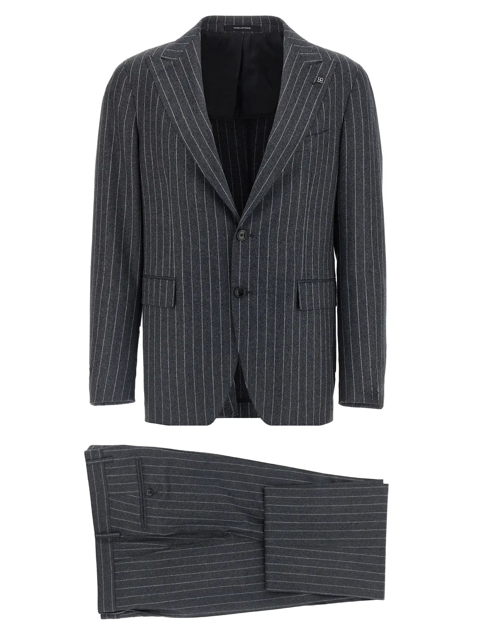 Tagliatore Gray Virgin Wool Two-Piece Suit