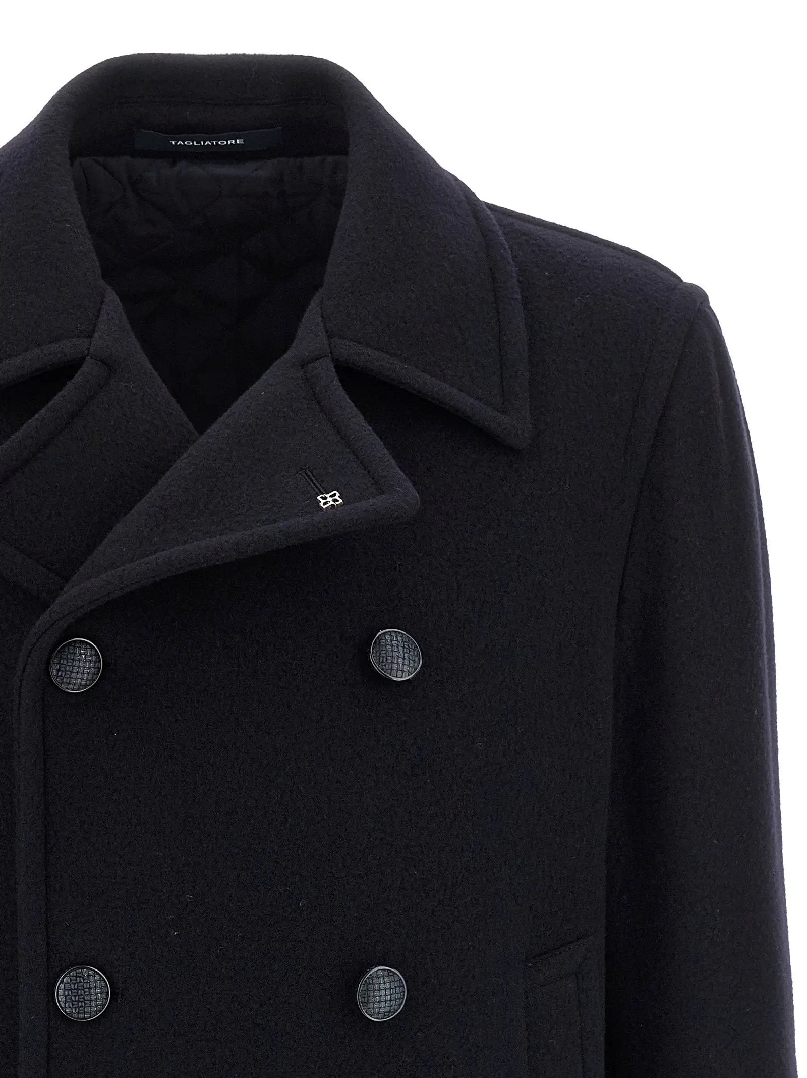 Tagliatore Blue Wool Coat