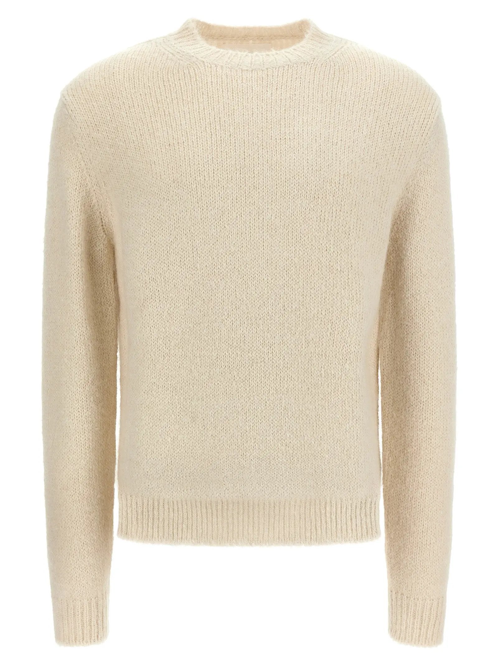 Jil Sander White Alpaca Leather Cardigan