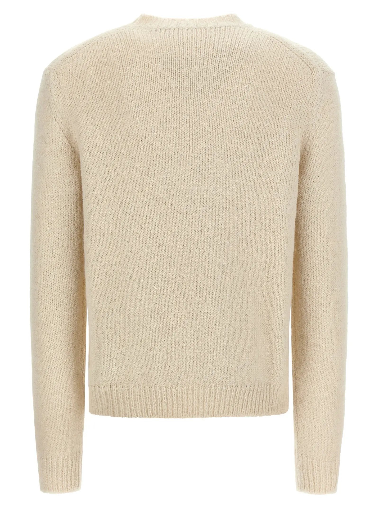 Jil Sander White Alpaca Leather Cardigan