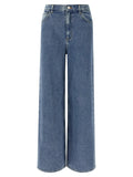 Theory Blue Cotton High-Waisted Jean